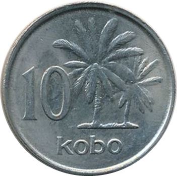 Nigeria | 10 Kobo Coin | Oil palms | Km:10.2 | 1987 - 1990