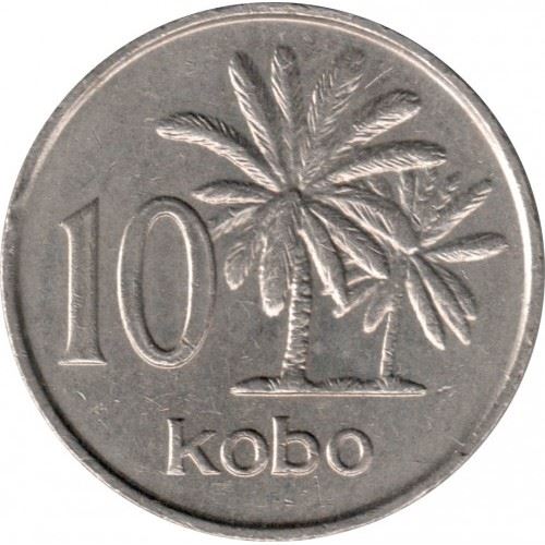 Nigeria | 10 Kobo Coin | Oil palms | Km:10.2 | 1987 - 1990