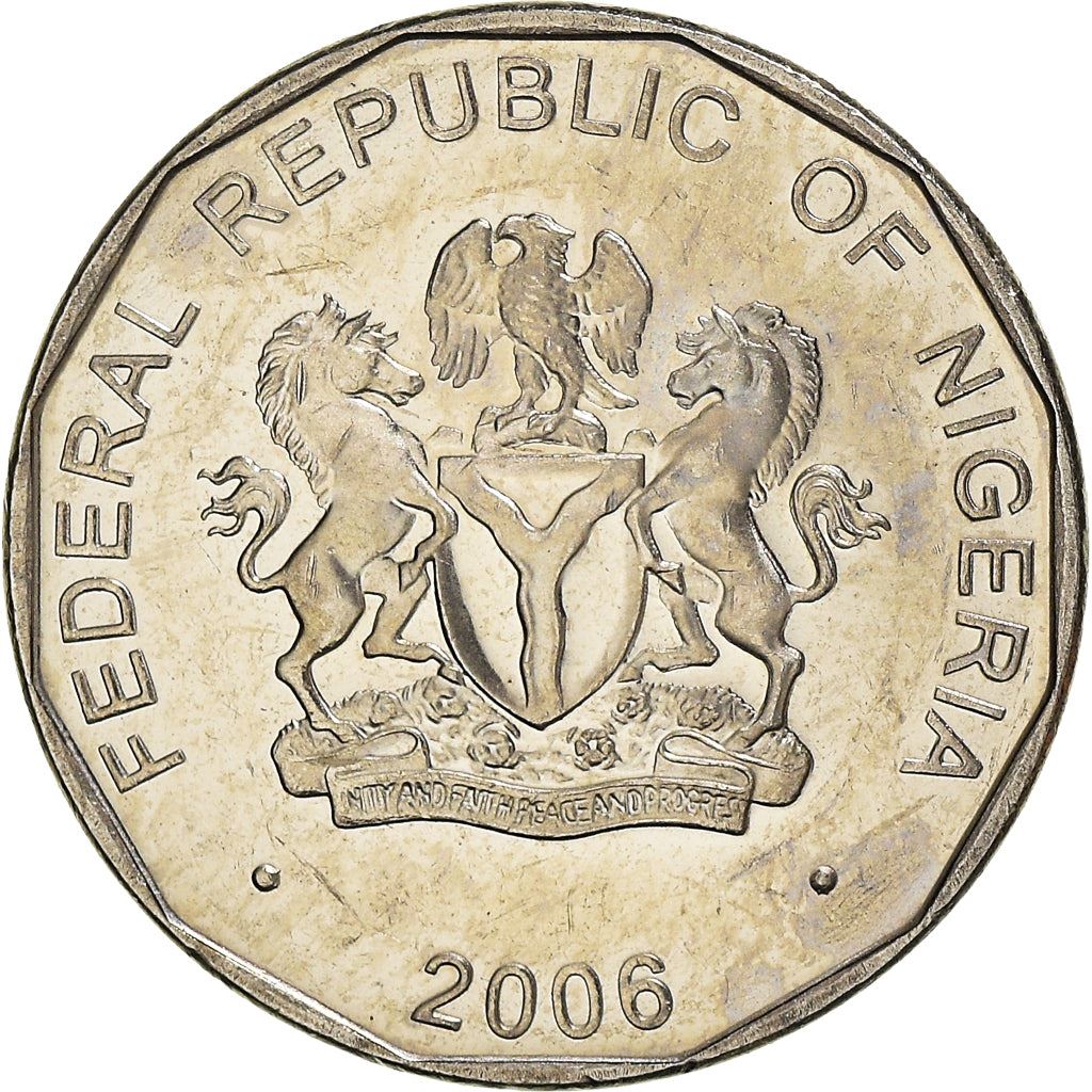 Nigeria | 50 Kobo Coin | Corn | Km:13.3 | 2006