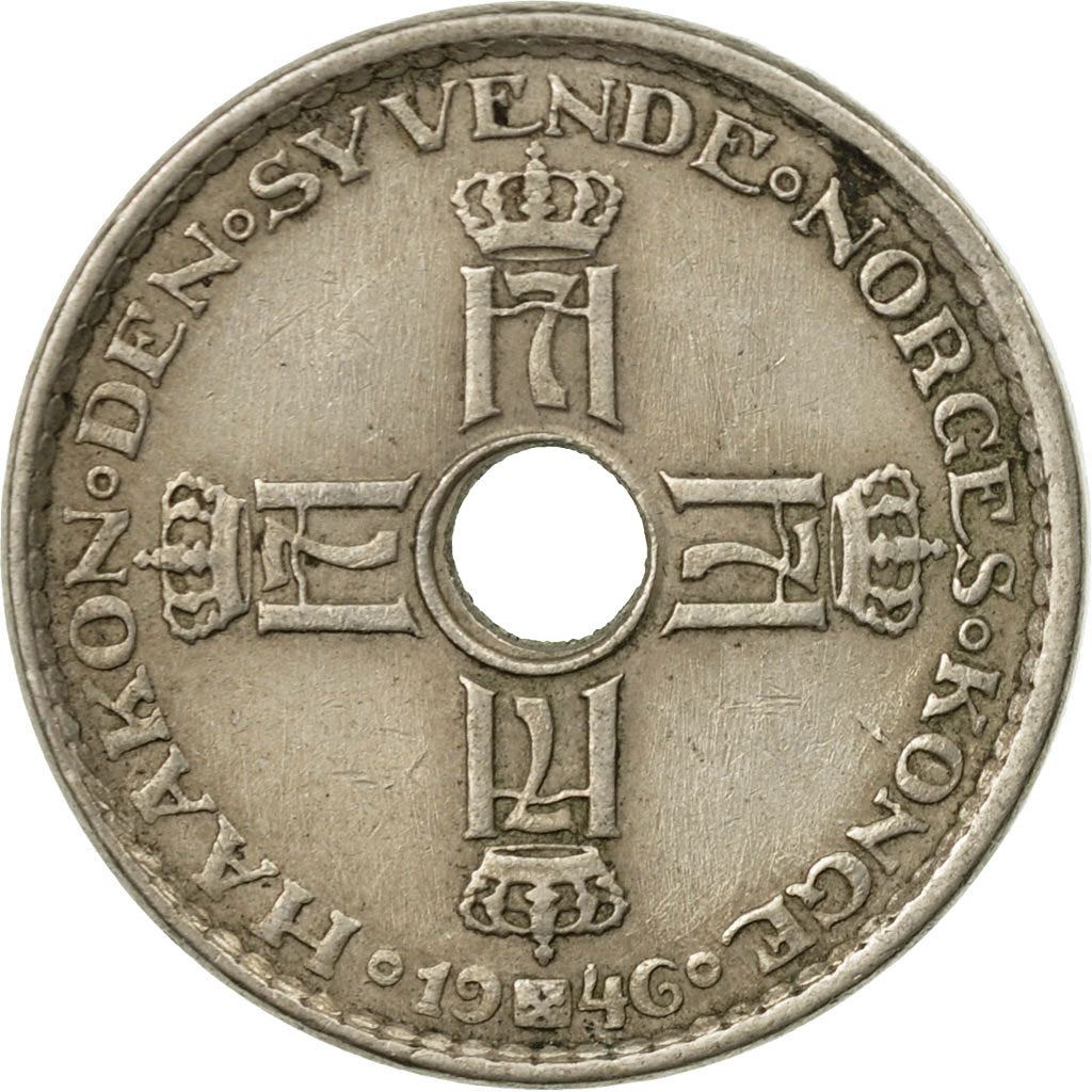 Norway 1 Krone - Haakon VII Coin KM385 1925 - 1951