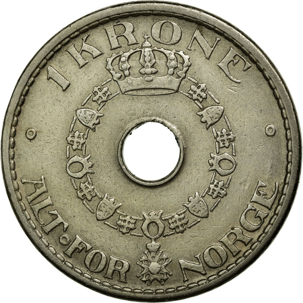 Norway 1 Krone - Haakon VII Coin KM385 1925 - 1951