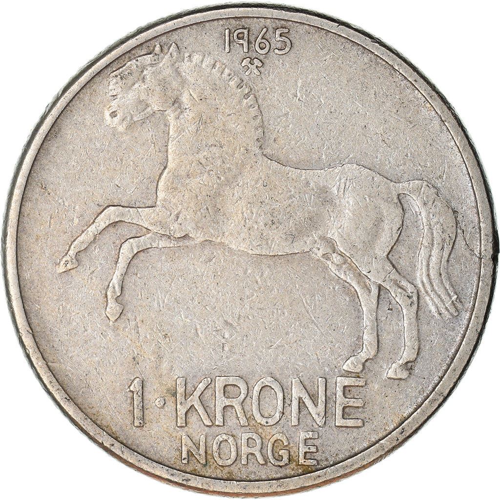 Norway 1 Krone - Olav V Coin KM409 1958 - 1973