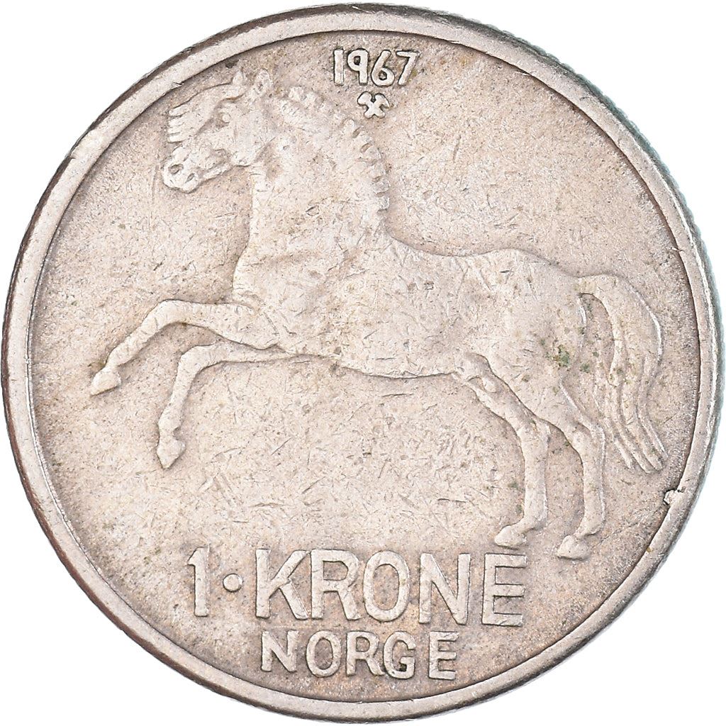 Norway 1 Krone - Olav V Coin KM409 1958 - 1973