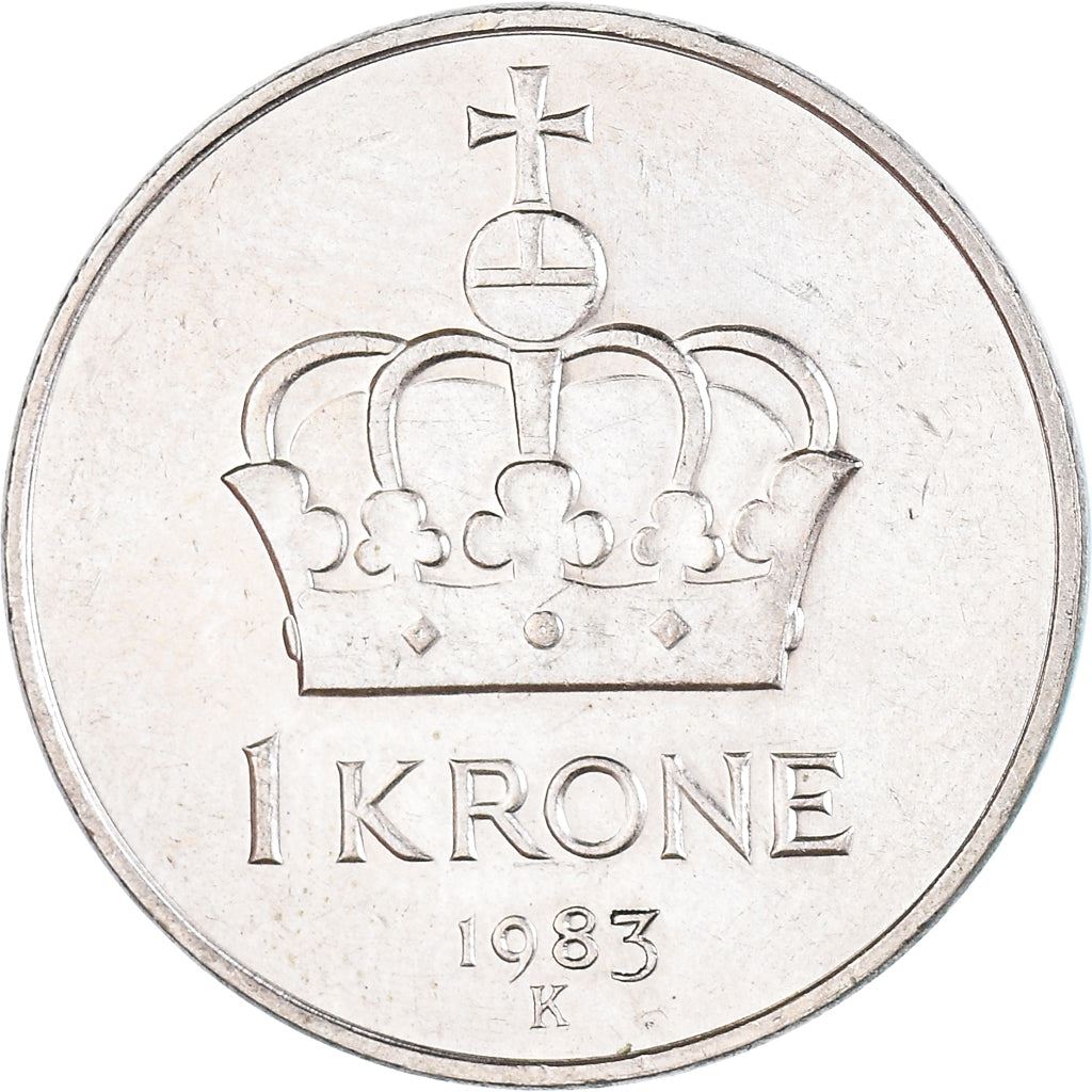 Norway 1 Krone - Olav V Coin KM419 1974 - 1991