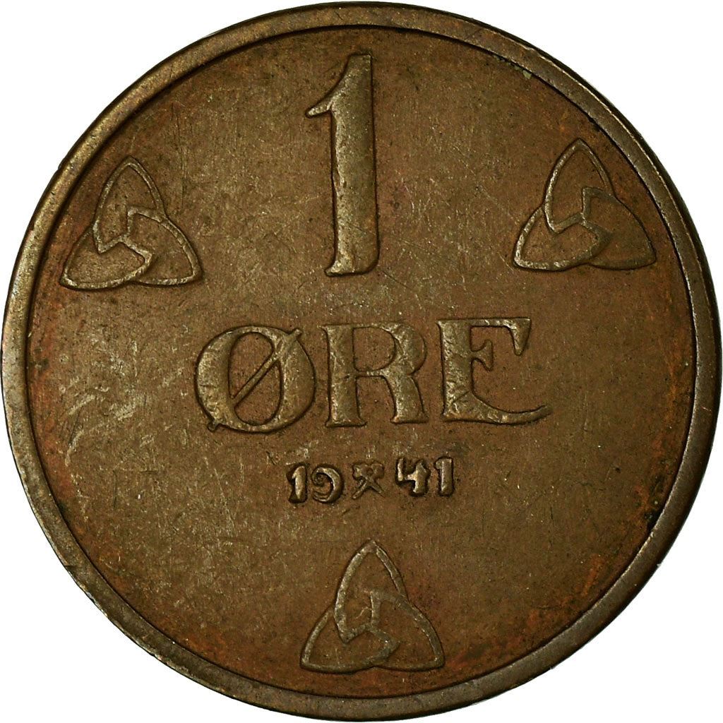 Norway 1 Øre - Haakon VII Coin KM367 1908 - 1952