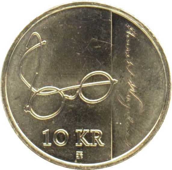 Norway 10 Kroner Coin | Harald V Henrik Wergeland | KM482 | 2008