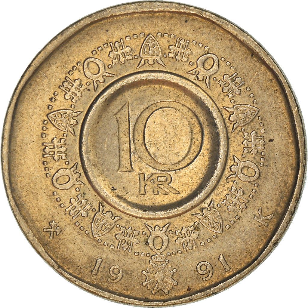 Norway 10 Kroner Coin | Olav V | KM427 | 1983 - 1991