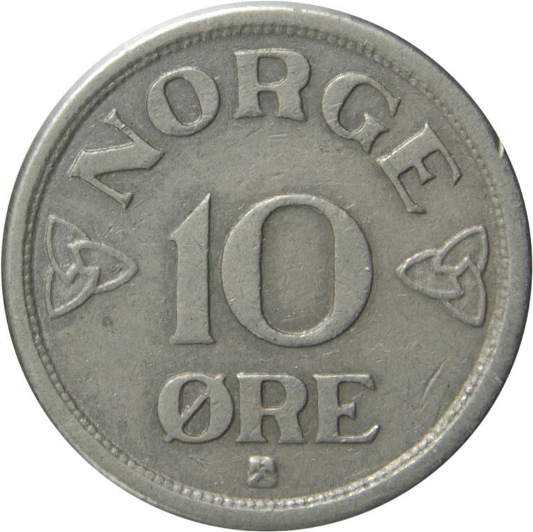 Norway 10 Øre - Haakon VII Coin KM396 1951 - 1957