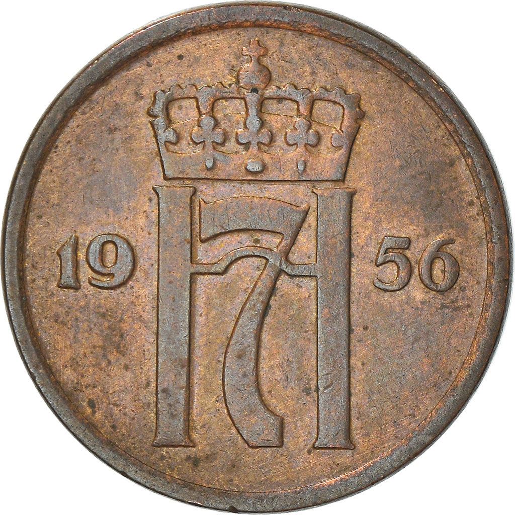 Norway | 2 Ore Coin | Haakon VII | KM399 | 1952 - 1957