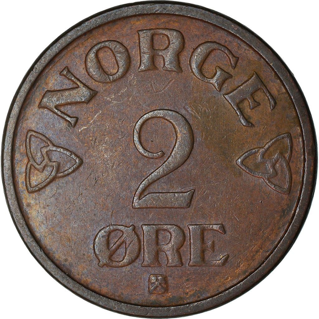 Norway | 2 Ore Coin | Haakon VII | KM399 | 1952 - 1957