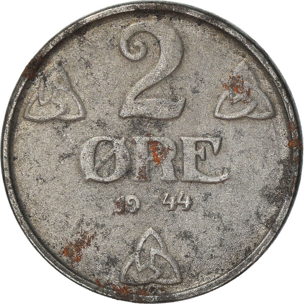 Norway 2 Ore Coin | Haakon VII WW2 German Occupation | KM394 | 1943 - 1945