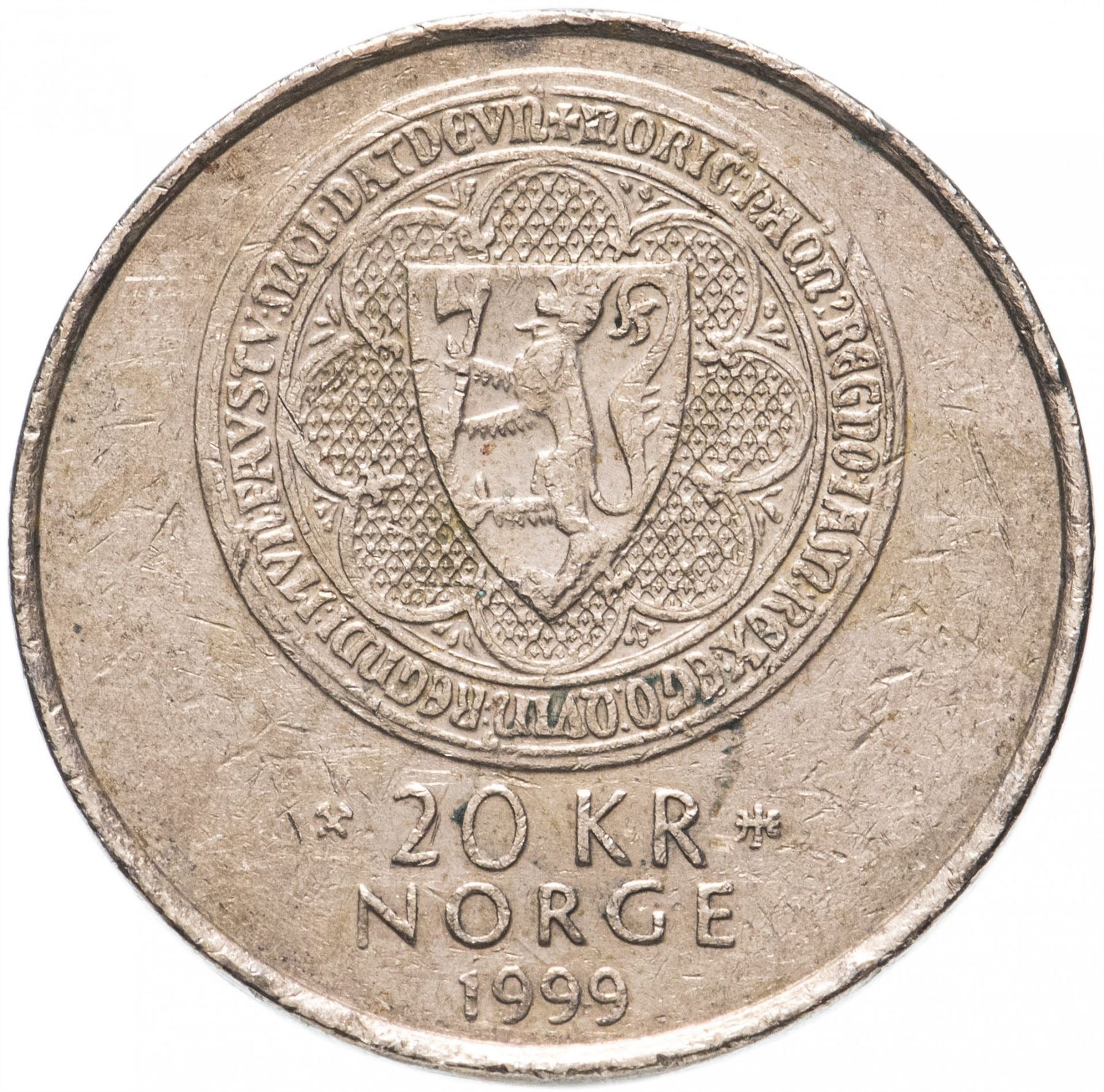 Norway | 20 Kroner Coin | Harald V Akershus | KM464 | 1999