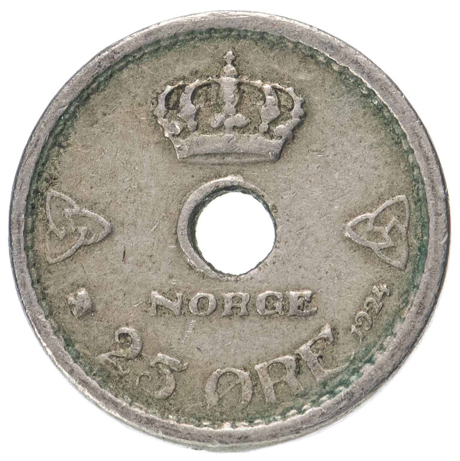 Norway 25 Ore Coin | Haakon VII | KM384 | 1924 - 1950