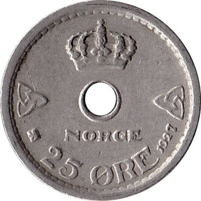 Norway 25 Ore Coin | Haakon VII | KM384 | 1924 - 1950