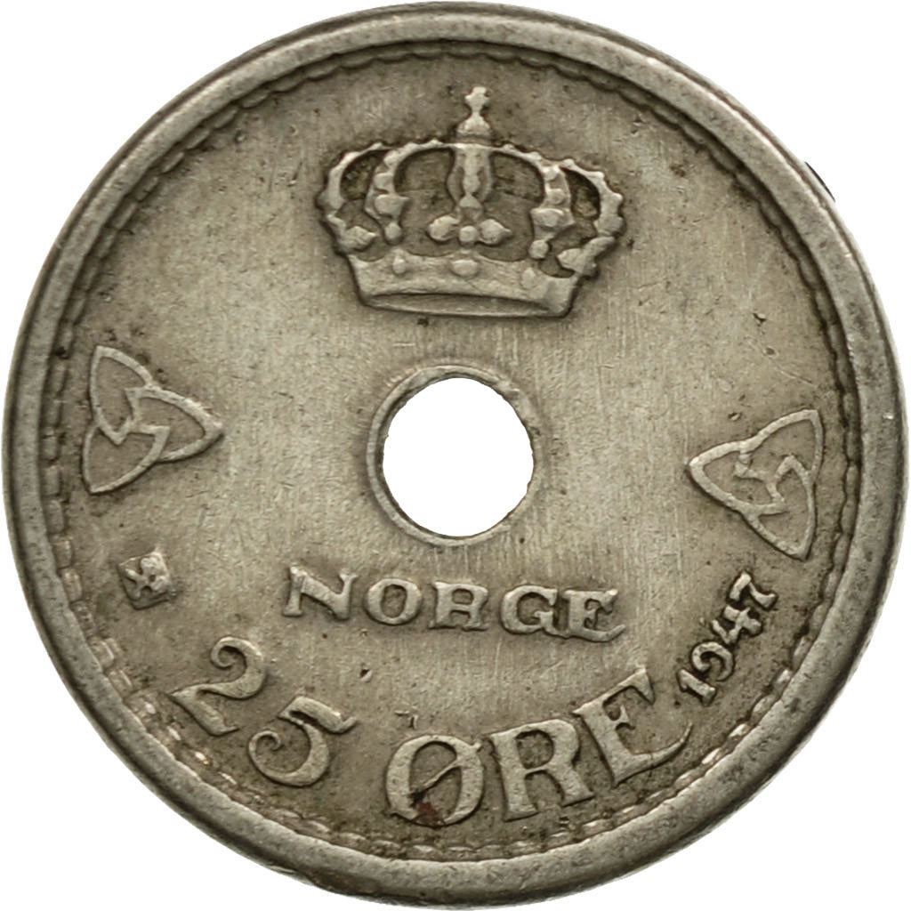 Norway 25 Ore Coin | Haakon VII | KM384 | 1924 - 1950