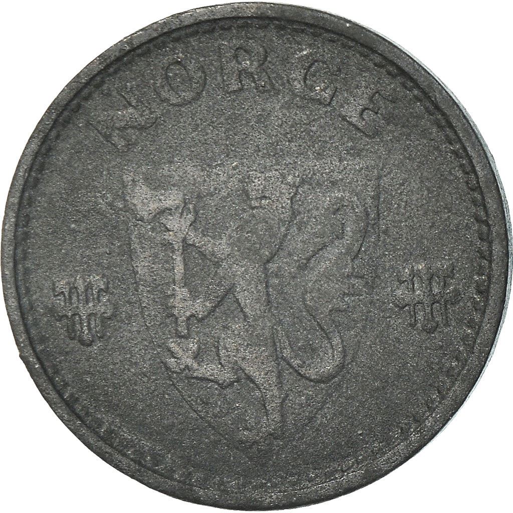 Norway | 25 Ore Coin | Haakon VII | WW2 German Occupation | KM395 | 1943 - 1945