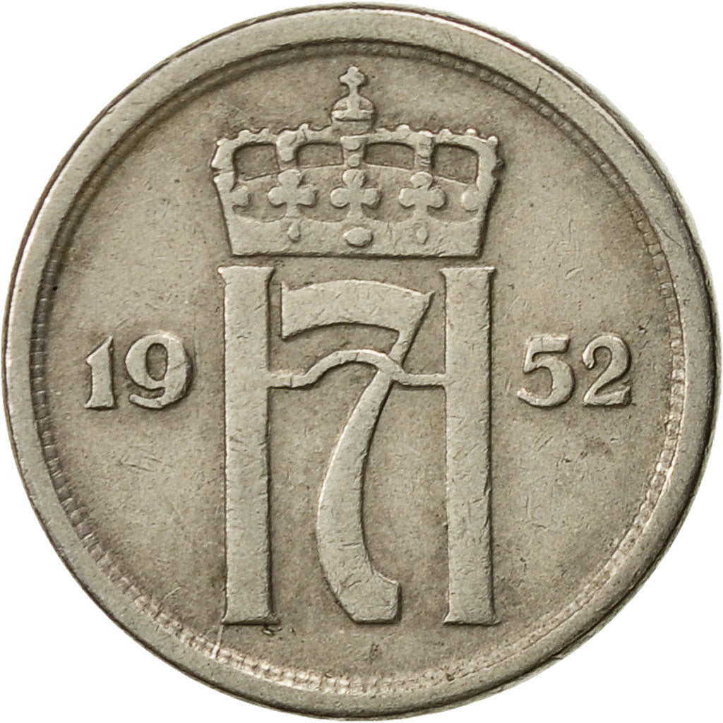 Norway 25 Øre - Haakon VII Coin KM401 1952 - 1957