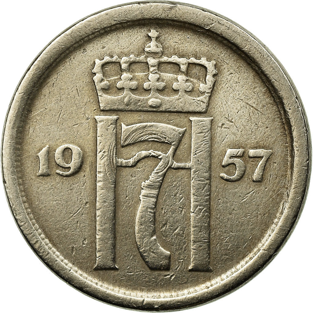 Norway 25 Øre - Haakon VII Coin KM401 1952 - 1957