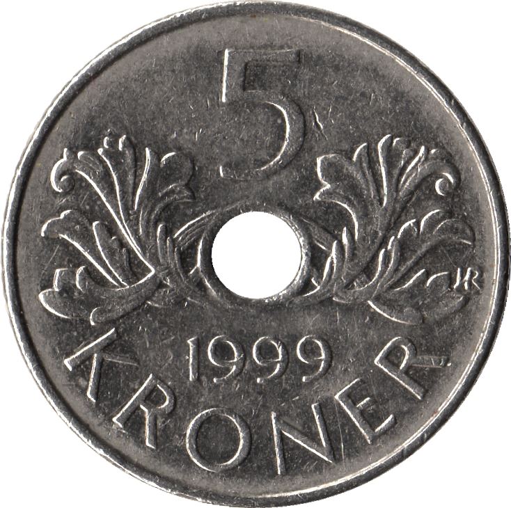 Norway 5 Kroner Coin | Harald V | KM463 | 1998 - 2017