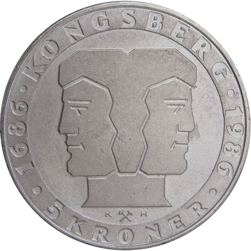 Norway | 5 Kroner Coin | Olav V | Anniversary of the Mint | KM428 |1986