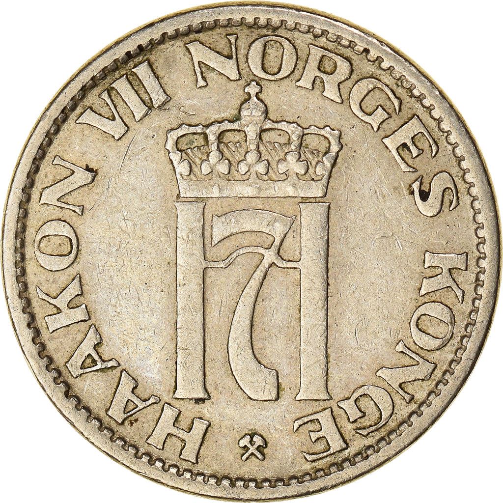 Norway | 50 Ore Coin | Haakon VII | KM402 |1953 - 1957