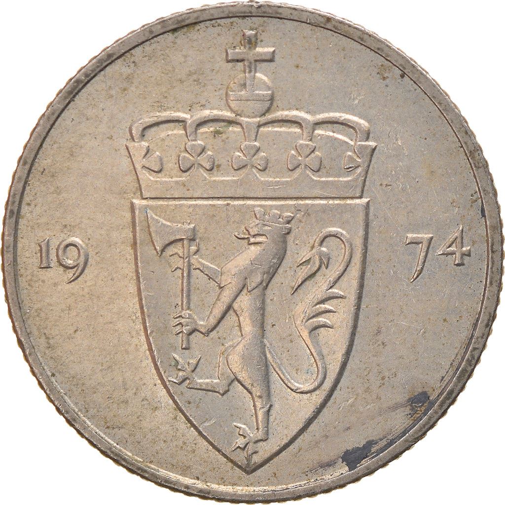 Norway 50 Øre - Olav V Coin KM418 1974 - 1996