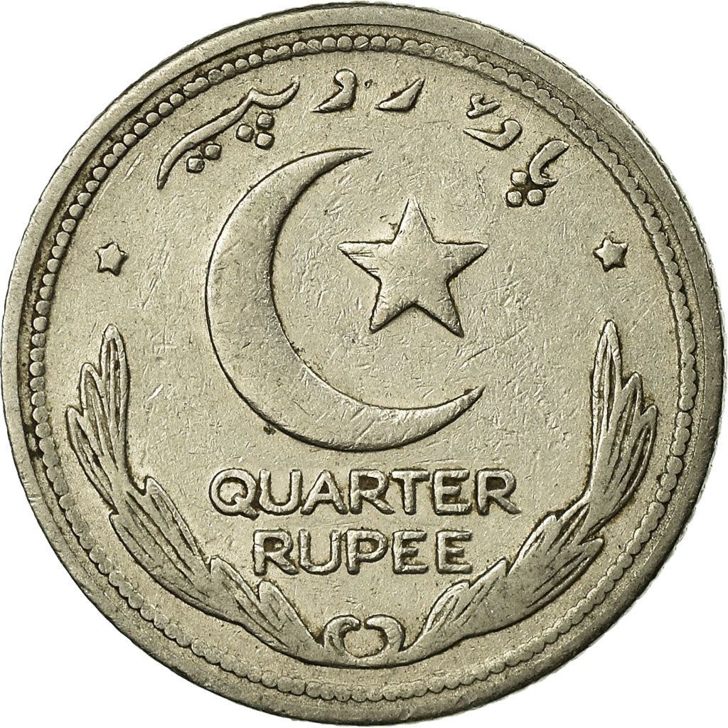 Pakistan 1/4 Rupee Coin | Crescent opens to right | KM5 | 1948 - 1951