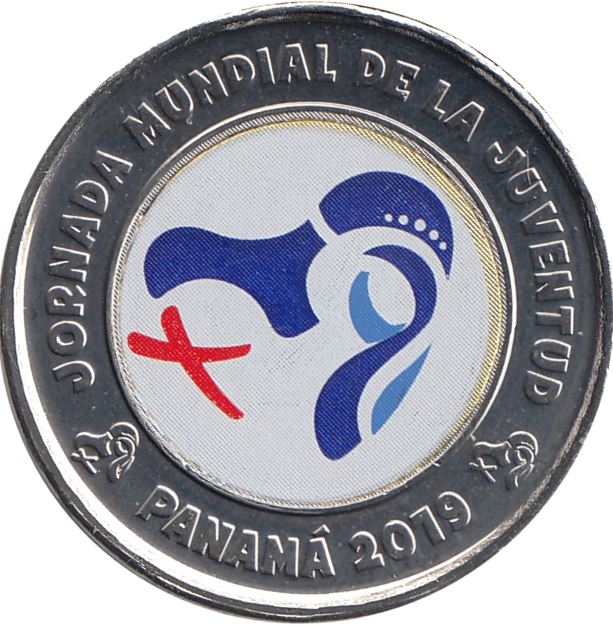 Panama | 1 Balboa Coin | Colored | World Youth Day | Km:169 | 2019