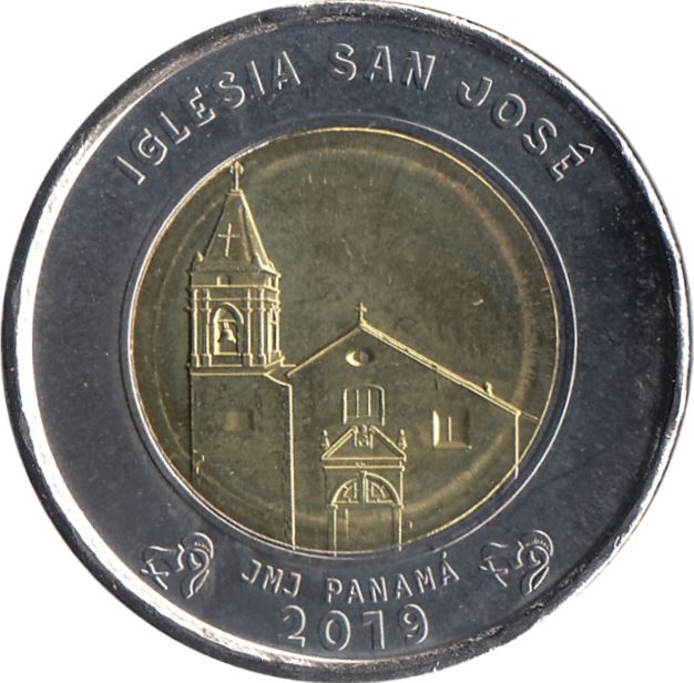 Panama 1 Balboa Coin | San Jose Church | KM165 | 2019