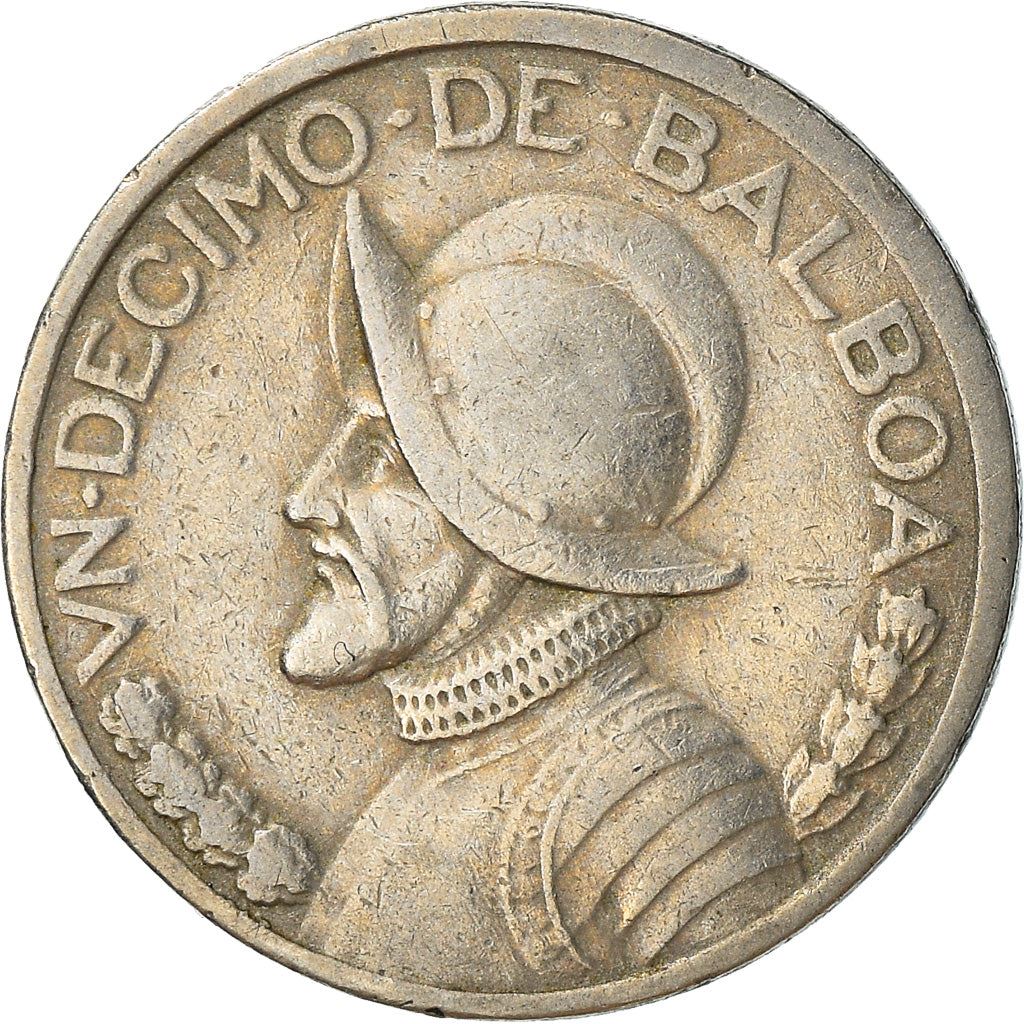 Panama 1/10 Balboa Coin | Vasco Nunez de Balboa | KM10 | 1966 - 1993