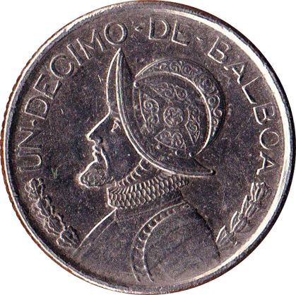 Panama 1/10 Balboa Coin | Vasco Nunez de Balboa | KM127 | 1996 - 2019