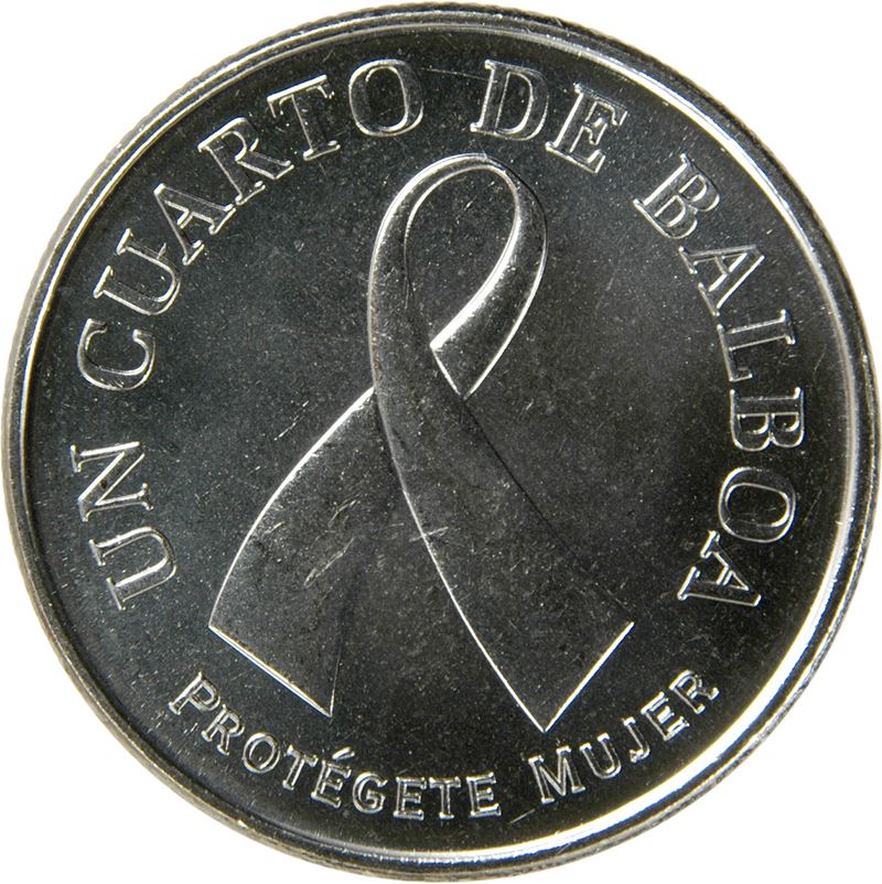 Panama | 1/4 Balboa Coin | Breast Cancer Awareness | Ribbon | Km:137 | 2008