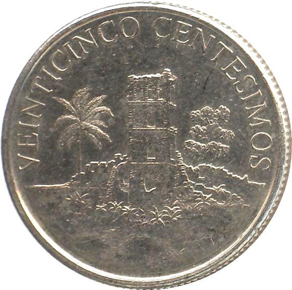 Panama | 25 Centesimos Coin | Ruins of Old Panama | Km:135 | 2003