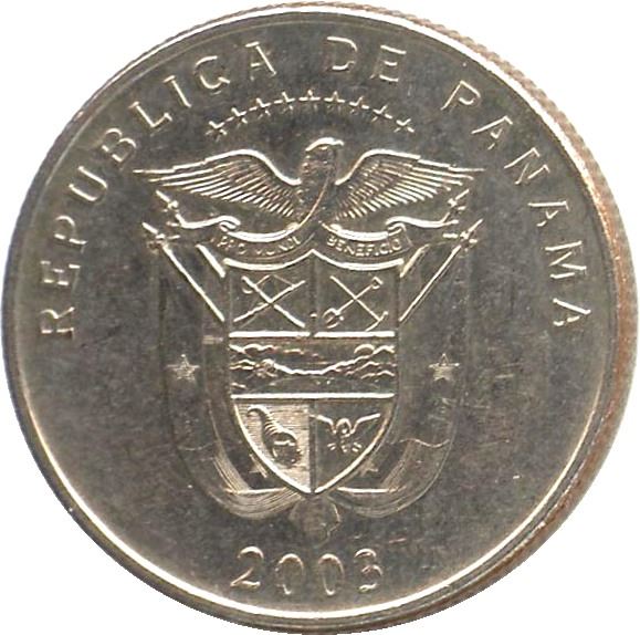 Panama | 25 Centesimos Coin | Ruins of Old Panama | Km:135 | 2003