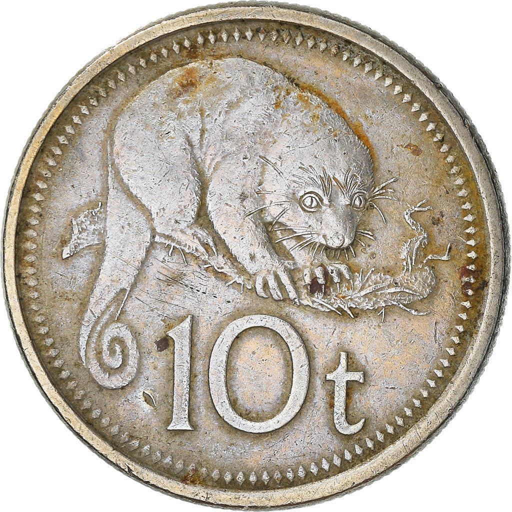 Papua New Guinea Coin Papua New Guinean 10 Toea | Elizabeth II | Spotted Cuscus | KM4 | 1975 - 2001