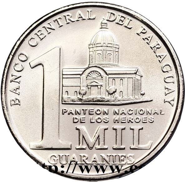 Paraguay 1000 Guaraníes Francisco Solano Lopez Coin KM198 2006 - 2018