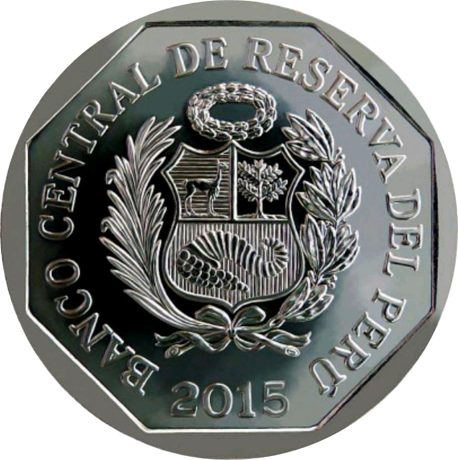 Peru | 1 Nuevo Sol Coin | Arquitectura Moqueguana | KM389 | 2015