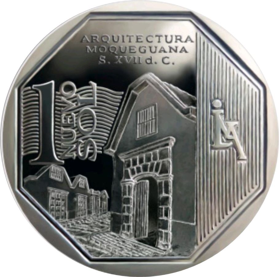 Peru | 1 Nuevo Sol Coin | Arquitectura Moqueguana | KM389 | 2015