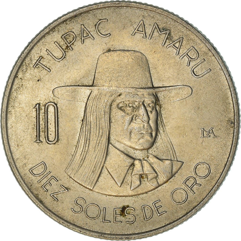 Peru | 10 Soles de Oro Coin | Tupac Amaru | KM258 | 1972 - 1975