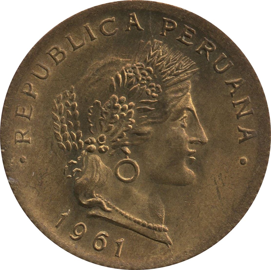 Peru | 20 Centavos Coin | Sprig | KM221.2b | 1951 - 1965