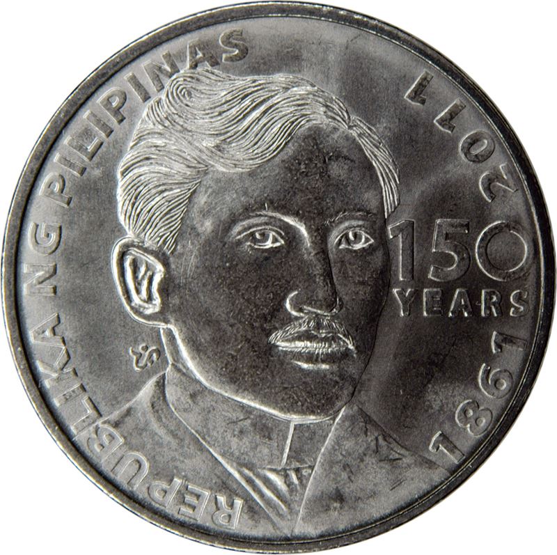 Philippines 1 Piso Coin | Jose Rizal | KM284 | 2011