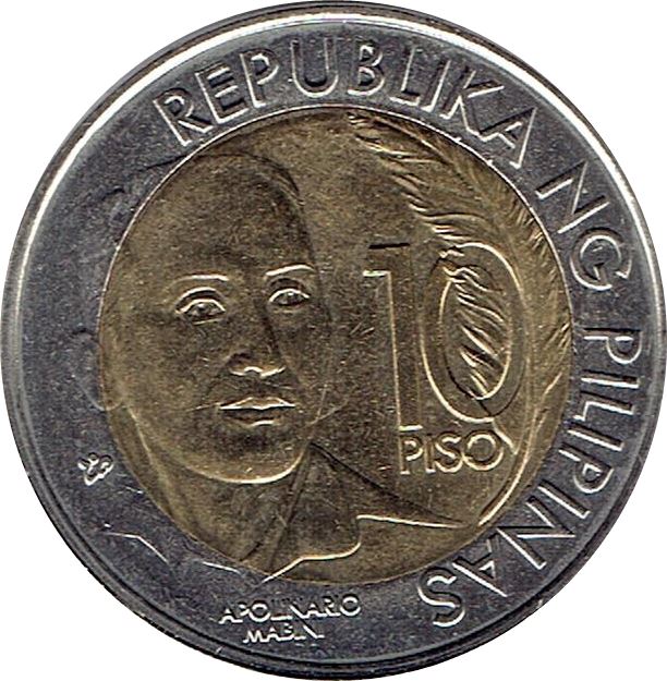 Philippines 10 Piso Coin | Apolinario Mabini | KM288 | 2014