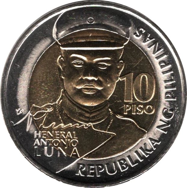 Philippines 10 Piso Coin | Heneral Antonio Luna | KM295 | 2016 - 2017