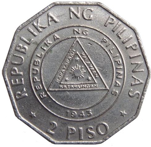 Philippines 2 Piso Jose P. Laurel Coin KM256 1991