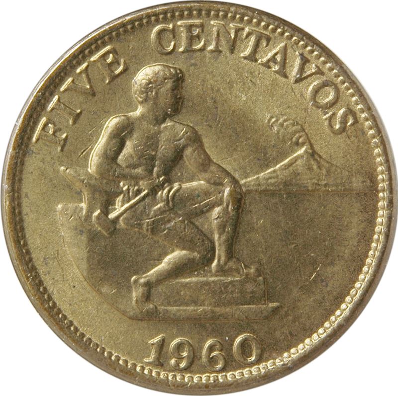 Philippines 5 Centavos Coin | KM187 | 1958 - 1966