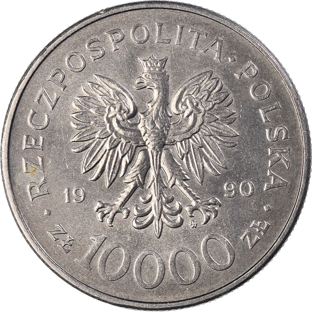 Poland | 10 000 Złotych Coin | Solidarity Monument | Eagle | KM195 | 1990