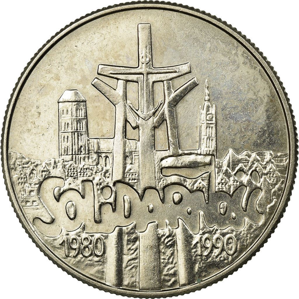 Poland | 10 000 Złotych Coin | Solidarity Monument | Eagle | KM195 | 1990