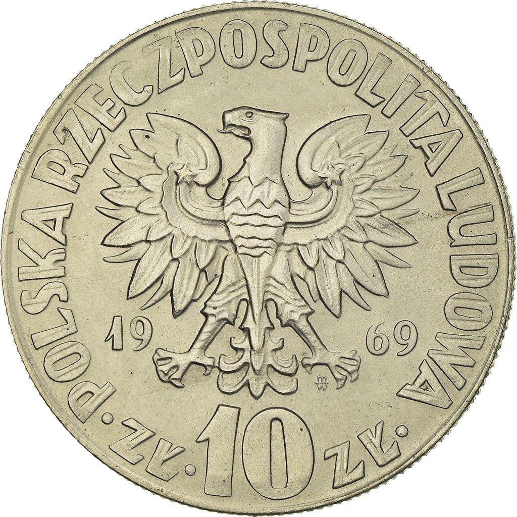 Poland | 10 Złotych | Mikołaj Kopernik | Eagle | KM51a | 1967 - 1969