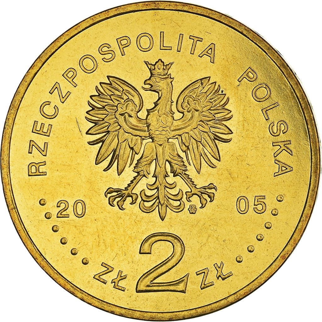 Poland | 2 Złote Coin | World War II | Wepons | Dove | Eagle | KM558 | 2005