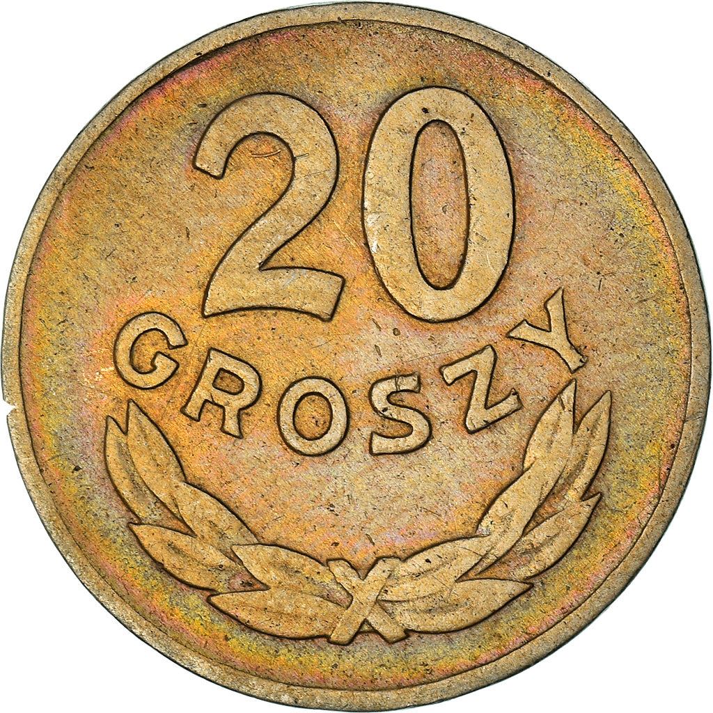 Poland | 20 Groszy Coin | Eagle | KM43 | 1949